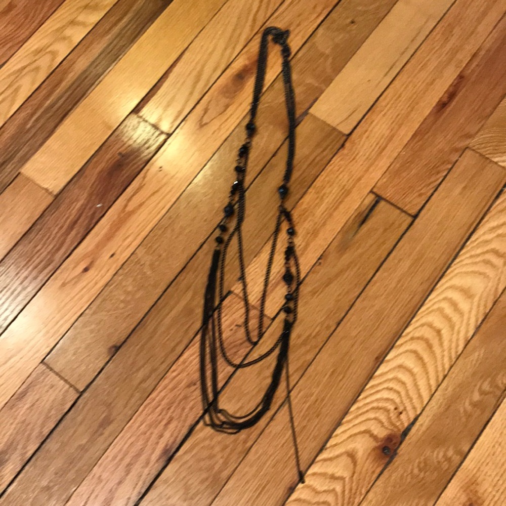 Long black necklace